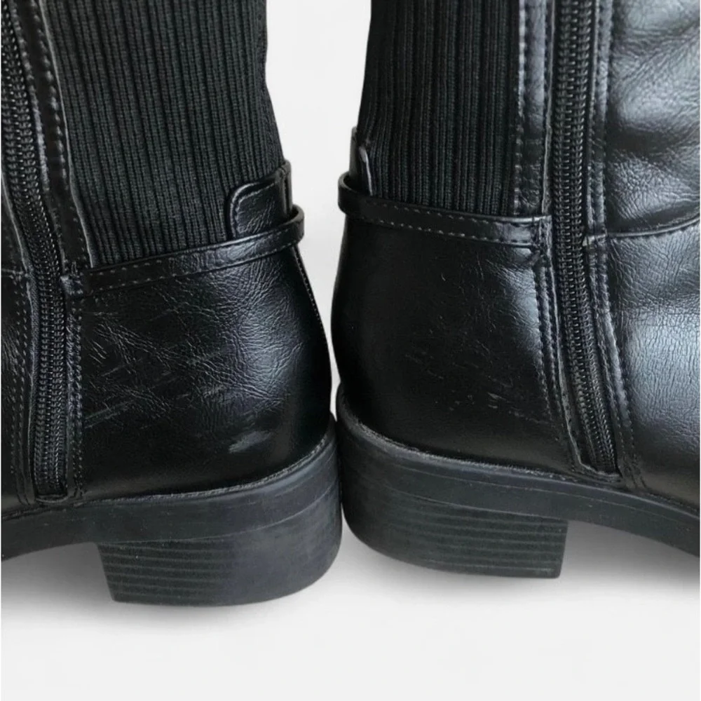 Lifestride Bristol Black Leather Riding Boots Size 8M